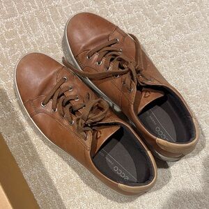 Ecco Men's Tan Leather Sneakers